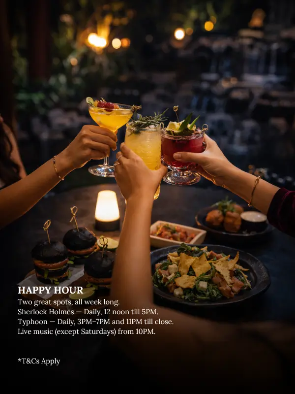 HAPPY HOUR At Sherlock Holmes & Typhoon Bar cover image
